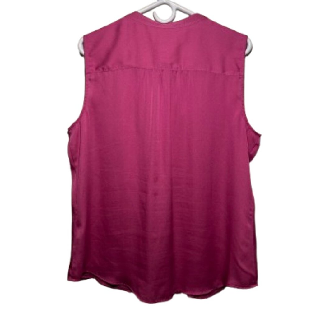 💗 Liz Claiborne Sleeveless Blouse – Magenta Pink Button Front Top (XL) 💗 - Picture 4 of 8